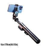 New Telescopic Portable Tripod Adjustable Height Stable Base Selfie Stick 360° Rotation Lightweight Design Live Streaming Stand