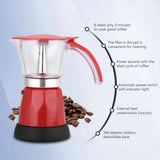 300ml/6 Cups 480W Electric Moka Pot Detachable Kitchen Stovetop Coffee Maker