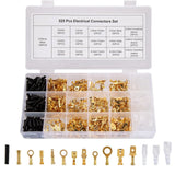 525pcs 2.8/4.8/6.3mm Male and Female Wire Spade Connectors, Quick Splice Wire Crimp Terminal Kit ,with Insulating Sleeves