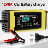 12V 6A Car Battery Charger Electric Motorcycles Charger Car and Motorcycle Battery Charging Unit for Lead-Acid AGM GEL Batteries