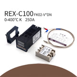 REX-C100FK02-V*DN Intelligent Temperature Controller SSR Output + SSR-25 DA +M6 1M Cable 3Pcs Set