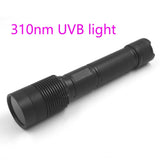 High Power 310nm Midwave UV Light Flashlight, MW ZWB3 Filter UVB Rechargeable Flashlight for Minerals Detection