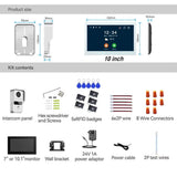 New 2 Wire Digital Video Intercom System 2pcs 10Inch WIFI Monitor 1080P Doorphone Camera Video Doorbell Card Tuya App Unlock