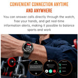 KT91 Smart Watch With Reaction Scroll Wheel LED Flashlight 1.43-inch AMOLED BT Calls 3ATM Waterproof Outdoor Compass Smartwatch