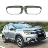 2Pcs Front Left Right Bumper Lower Center Grill Side Grilles Cover Trim for Citroen C5 Aircross 2017-2021 Silver