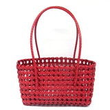 LEFTSIDE Small Solid Color Weave Tote Bags for Women 2025 Fashion Summer Shoulder Bags Simple Handbags Hollow Out Beach Bag
