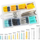 100 plastic wall anchors and 100 screws, 10 sizes of carbon steel screws, wall plug bolt combination kit,  wall plug anchor set