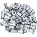 100Pcs Aluminum Alloy M3/M4/M5/M6/M8/M10 Flat Head Metric Threaded Rivetnut Insert Nutsert Rivet Nut Assortment Kit