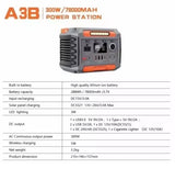 Camping Portable Power Station 1000W 500W 300W 3000W Off Grid Portable Solar Generator Home Emergency Backup Power House