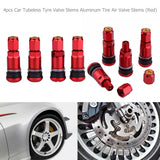 4pcs Auto Tubeless Tire Valve Stems Dust Caps Car Tire Air Valve Wheel Stems Automotive Replacement Parts