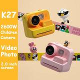 HD 1080P Video Photo Digital Camera child Cartoon Instant Camera Print Camera with Thermal Print Paper for Kid Christmas gift