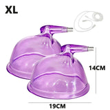 2pcs Vacuum Suction Cup Butt Chest Enlargement Pump Colombian Gluteal Enhancement Cupping Therapy Machine with Y Shaped Hose