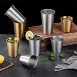 10pcs Stainless Steel Pint Cup Unbreakable Drinking Glasses Metal Beer Glasses