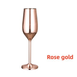 6pcs 200ml Stainless Steel Champagne Flutes Unbreakable Wine Glasses for Wedding Anniversary Birthday Parties