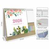 Decorative Desk Calendar Triangular Support Exquisite Patterns Custom Planner Binding Calendar Stable Support Office Calendar