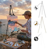 Lightweight Triangle Sketching Easel Telescoping Black White Gold Tripod Display Stand Adjustable Collapsible