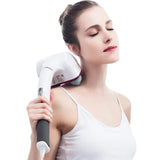 Electric Massage Hammer Dual Head Deep Tissue Body Back Neck Massager Variable Speed Infrared Handheld Full Body Pain Relief
