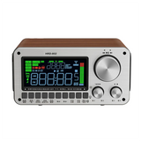 HRD-802 Full-Band Radio With Bluetooth Smart APP Control Dual Speaker System Featuring Wooden Cabinet Signal Repeater