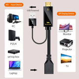 HDMI-Compatible To DisplayPort Cable 4K@60Hz Source To DP Display Monitor Cable for PC Laptop PS5 Xbox