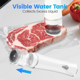 Handheld Vacuum Sealer Machine With 30 Reusable Bags, For Food Storage Featuring A Visible Tank, Wireless& Portable Design