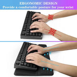 Ergonomic Computer Keyboard Stand with Wrist Rest Memory Foam Keyboard Riser Tilted Breathable Keyboard Holder for Easy Typing