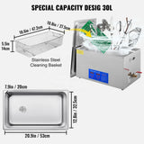 DAIXI High Quality HUltrasonic Cleaner 30L Ultrasonic Cleaner  with Digital Heater Timer and Cleaner Basket