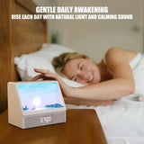 New Unique Bedsides Alarm Clock Gift Wake Up Light Multiple Natural Sounds Adjustable Light Setting Sunrises Effect