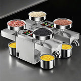 4 Heads Commercial Oil Press Machine Stainless Steel Multi-Function Oil Extractor 4 Independent Pressing Units of Home Appliance