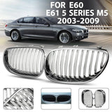 Front Bumper Chrome Sport Wide Kidney Grille Grill For-BMW E60 E61 5 Series M5 2003-2009 51137065701