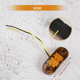 10Pcs Amber 2 Led Light Oval Clearance Trailer Car Truck Side Marker Tail Lamp