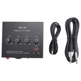 GW-MIC-60 3-Band Equalizer Balanced Mic Preamp Microphone Preamplifier With DC Cable And 6.5Mm Cable Easy Install Easy To Use