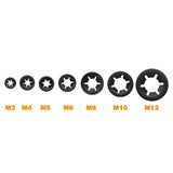 340pcs Internal Tooth Star Lock Spring Quick Washer Push On Speed Nut Assortment