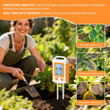 6 in 1 Soil Tester NPK Nutrient Meter Digital Soil Fertility Humidity Temperature PH Monitor for Garden Farm Greenhouse