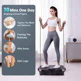Vibration Plate Board Fitness Exercise Machine with Bluetooth Speaker Fat Burning Weight Loss Resistance Bands for Muscle Toning