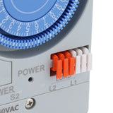 Mechanical Timer Switch 24 Hours 220VAC Single-Pole Single-Throw 15 Minutes Minimum Unit for Water Heaters Street Lights Motors