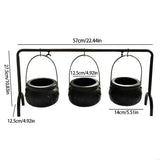2025 New 3 Pcs Halloween Decorations Witches Cauldron Candy Serving Bowls on Rack Party Supplies For Halloween Festival