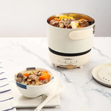 220V Folded Electric Cooking Pot Mini Portable Electric Skillet Split Type Frying Pan Travel Multifunctional Hotpot 1.2L
