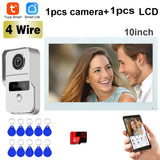 New 4-Wire TUYA Smart Video intercom doorbell Wired 1080P Waterproof Camera 5G WIFI 7/10inch IPS Touch Screen Support IP CCTV