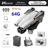 AE86 GPS Drone 8K Professional Camera Aerial FPV Brush Laser Obstacle with Large Screen Remote Control Folding Dron