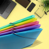 12pcs A4 Office Project Binder Large Capacity Storage Bag Elastic Cord File Bag with Elastic Closure Drawstring Document Pouch