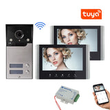 4 wire 7 inch Apartment Building Wifi Video Intercom App Remote Unlock with 2/3/4 Buttons for Family HD Video Door Phone System