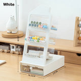 2025 2 in 1 Stationery Storage Box with Drawer Slant Plug Pen Holder Large Capacity House Shape Storage Bucket Student