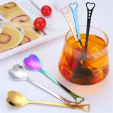 30pcs Heart Shaped Stainless Steel Teaspoons Coffee Spoon