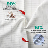 Grounding Sheet for Better Sleep & Wellness - Conductive Cotton and Silver Fitted Sheet with Earthing Cord, Machine Washable