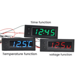 Car Clock Universal Automotive Digital Clock Date 3 In 1 LCD Display Electronic Temperature Noctilucent Trim Red Parts
