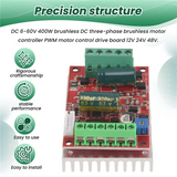 3X DC 660V 400W BLDC Three Phase DC Brushless Motor Controller PWM Hall Motor Control Driver Board 12V 24V 48V