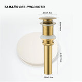 Stainless Steel Push and Seal Pop Up Drain Overflow Free Design Chrome Finish Ideal for1/4 Inch Sinks Modern Bathroom Sink Drain