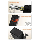 Large Caliber Pencil Sharpener Porous Hand Cranked Sketching Sharpener Five-Gear Adjustable Pencil Automatic Advance