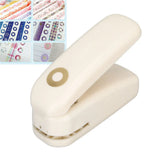 Ring Shape Hole Punch Compact Size White Portable Hole Punch Ergonomic Handle Foldable Design Lever Action Craft Punch