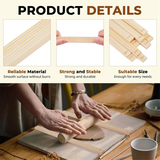 10 Pcs Pottery Teaching Rolling Mud Stick Guide Set, 5 Size Mudboard Guide Wooden Strips, Pottery Tool Clay Tools